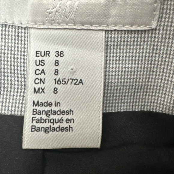 H&M Grey Micro Check High Waist Pencil Skirt Size 8 Professional Workwear Office - Picture 5 of 7